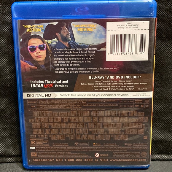 Blue Ray/ DVD- Logan- R -used - Picture 2 of 5